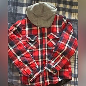 Boys Hooded Flannel Jacket